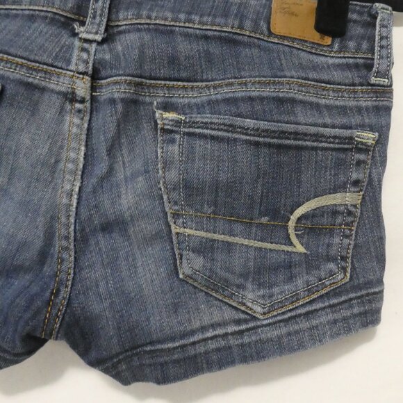 AMERICAN EAGLE - Stretch | size 2 | Classic Dark Blue Denim Shorts - Picture 14 of 14